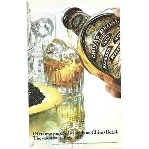 Chivas Regal Scotch Whisky New York 1970s Vintage Print Ad 9 in Tall